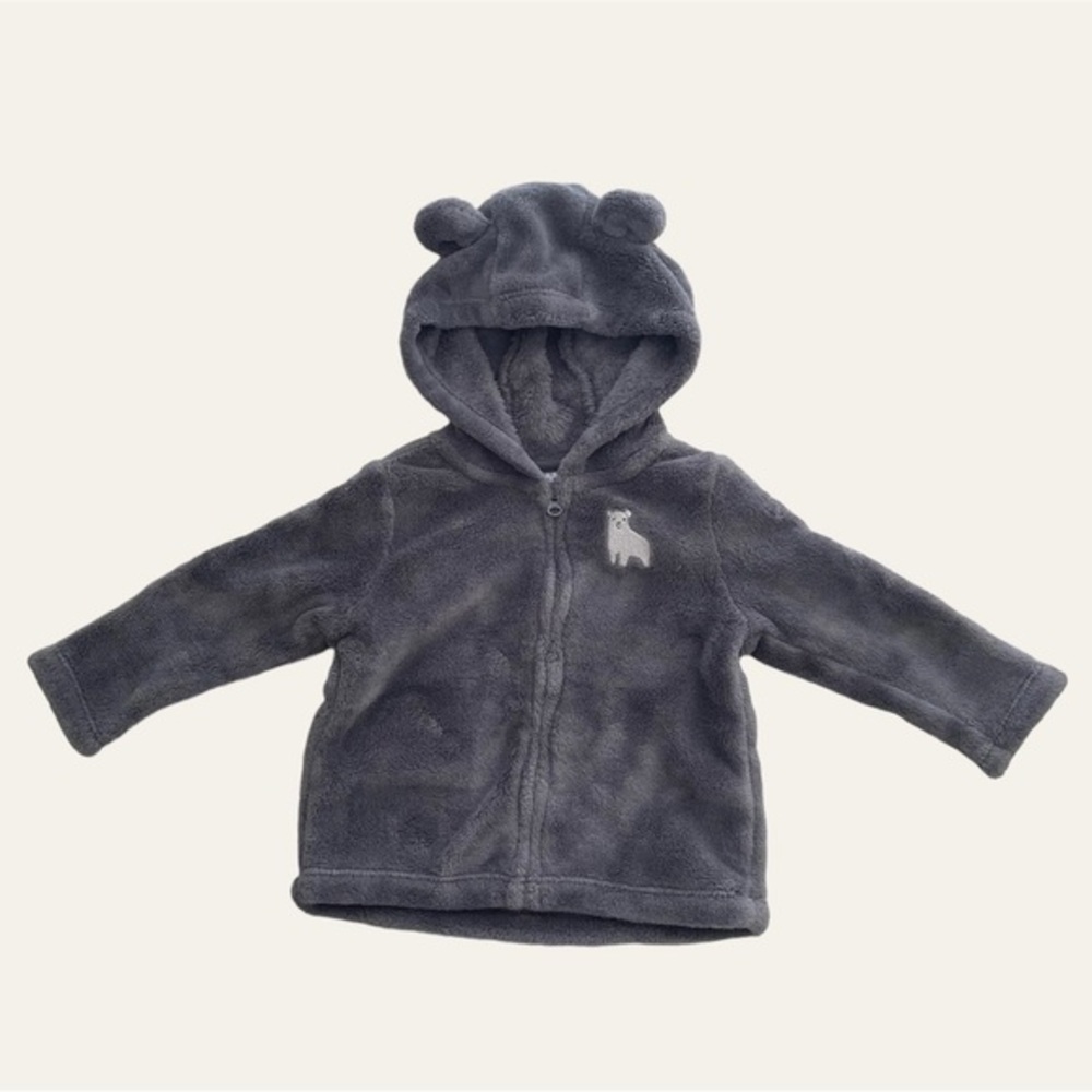 Child of Mine By Carter's Gray Bear Hoodie Jacket 6-9M